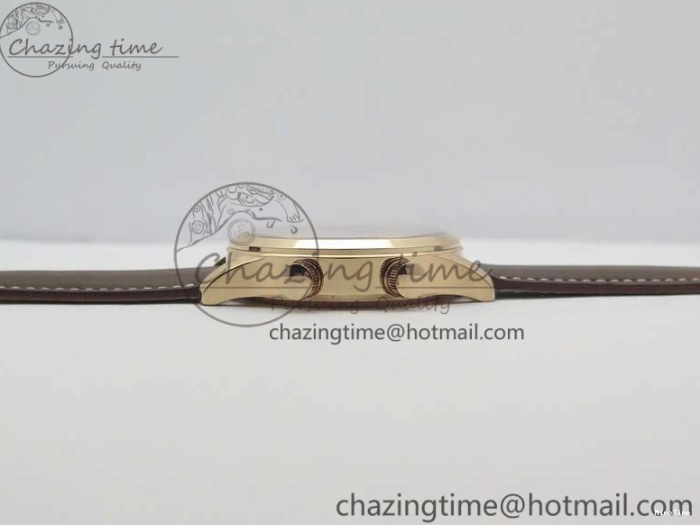 MIROTIME 0423 Calatrava 5524R Pilot Travel Time RG GRF Brown Dial on Brown Leather Strap MIYOTA TopPick 7155